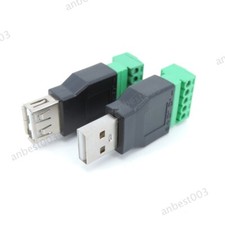 USB2.0 Type A Male Female to 5 Pin Screw Connector Jack Shield Terminal Plug
