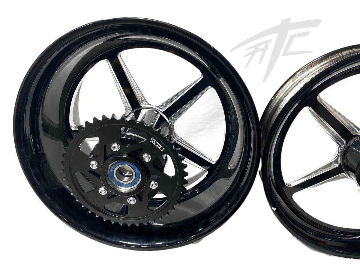 NINJA STOCK SIZE BLACK CONTRAST CUT ALL STAR WHEELS 06-11