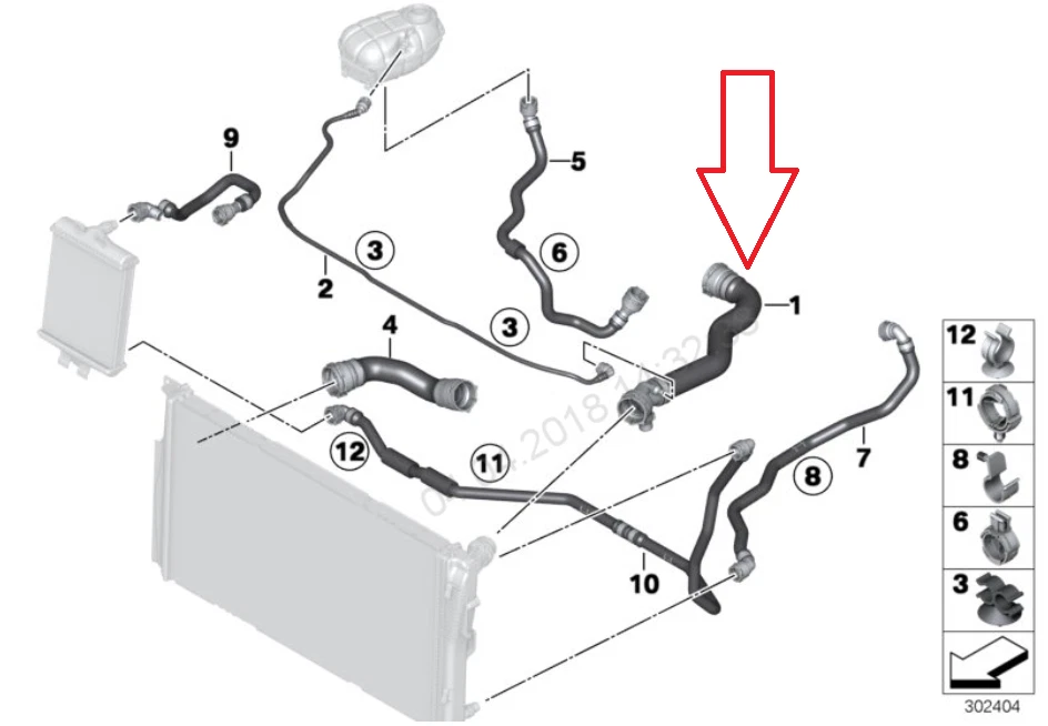 NEU BMW 3 F30 KÜHLERKÜHLWASSERSCHLAUCH 7812941 17127812941 2016 