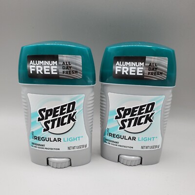 Speed Stick Deodorant Men Aluminum Free Regular Light 3 ounce NEW lot of 2 set