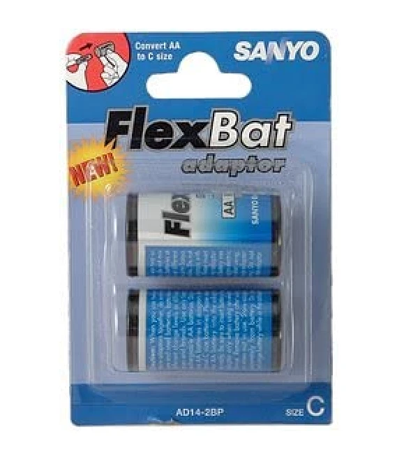 4 X SANYO Flex Bat Rechargeable Battery ADAPTOR Converts Size AA to Size C - Image 2 of 3