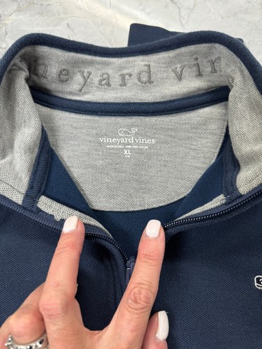 Vineyard Vines navy boys 1/4 zip pullover sweater. Size XL (18). - Picture 2 of 6