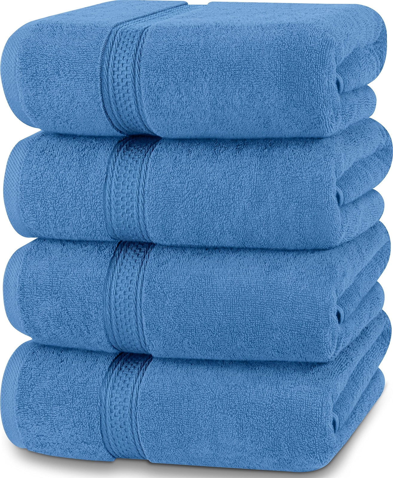 Utopia 4 Pack Premium Bath Towels 27x54 100% Cotton Quick Dry Electric Blue