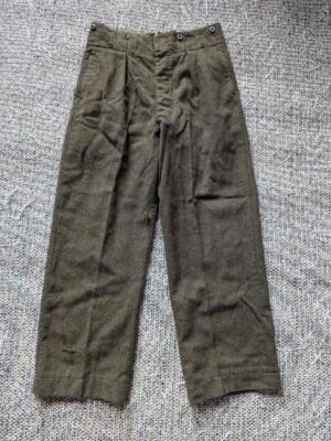 1950s〜60s Wool Slacks 1950s Wonderful WAC Trousers | Vintage 50s Olive Green Wool Slacks