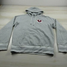 True Religion Hoodie Mens Medium Gray Pullover Sweater Varsity Outdoor