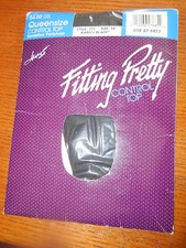 Hanes Fitting Pretty Control Top PantyHose Full Figure Queen Size 1X Black