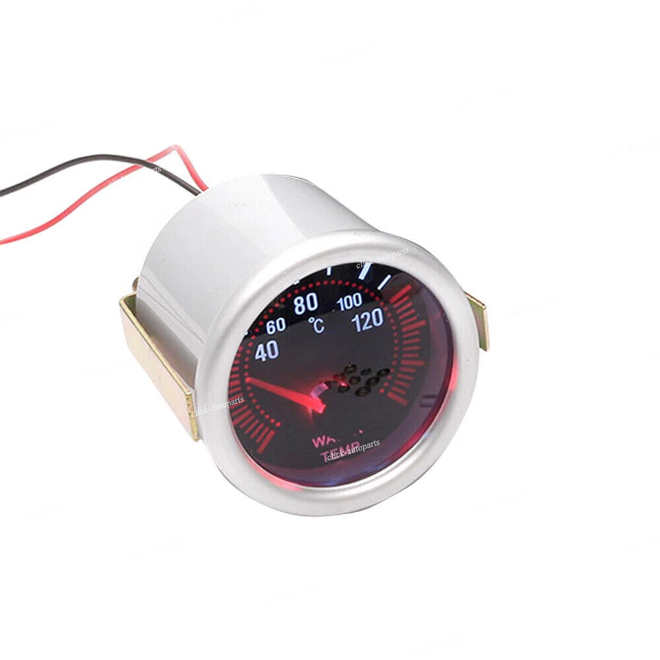 1Pcs Universal Smoke Lens LED Car 2" 52mm Water Temp Temperature Gauge Meter 12V Foto 4 de 4
