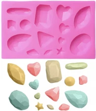 Gems Jewels 14 Cavity Silicone Mold Fondant Gum Paste Chocolate Crafts Resin-US