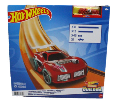 Kreatives Hot Wheels FTL69 Rennbahn Set - Tracks und Auto inklusive Mega Pack  