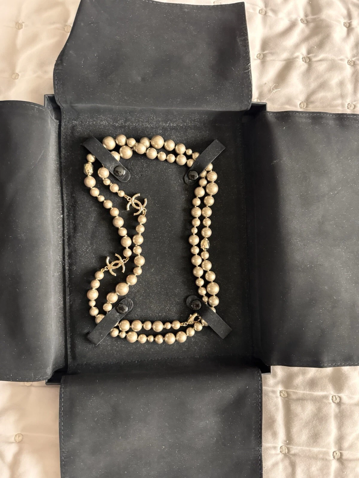 Chanel Collana Perle Finte Doppio Fio 2017 Con Scatola