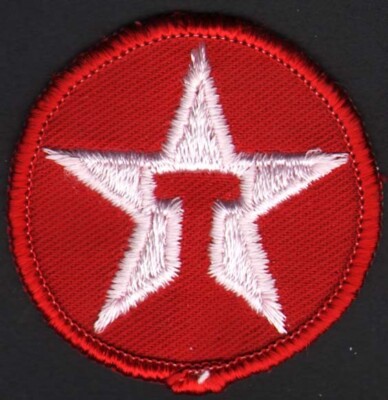 Vintage uniform patch TEXACO gas and oil star T logo small round unused n-mint+