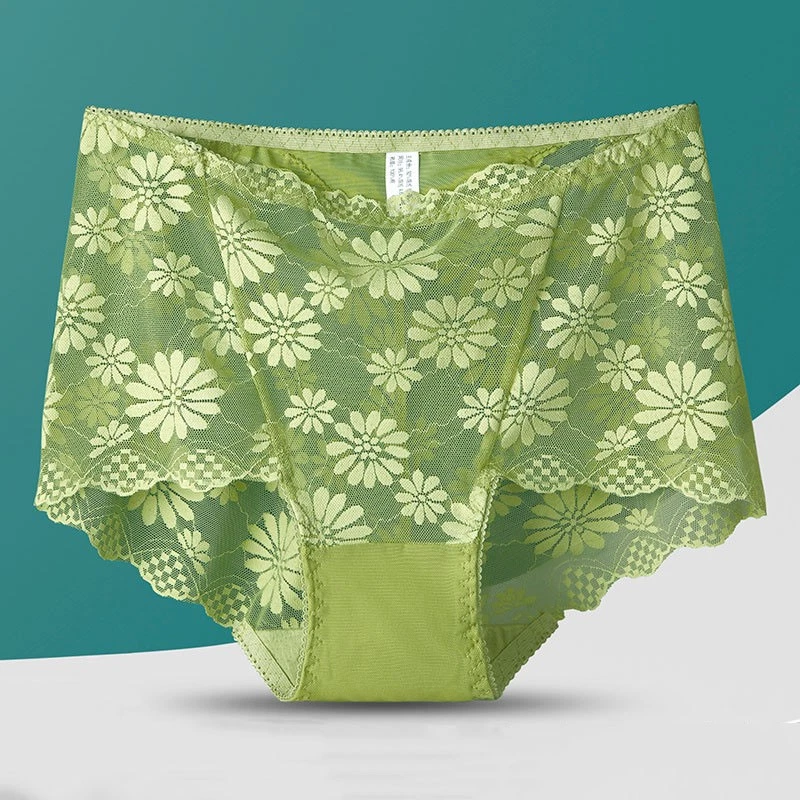 3X Mujeres Cintura Alta Bragas Calzoncillos Dama Encaje Sin Costuras Ropa Interior Bragas M-4XL Foto 2 de 4
