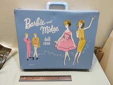 Vintage 1963 Barbie and Midge Blue Large Doll Case