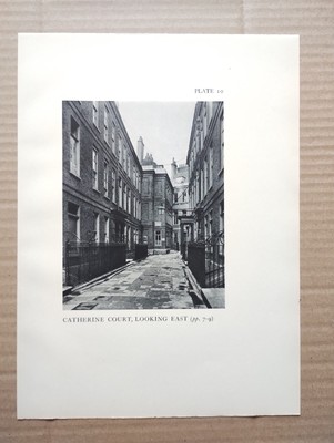 Catherine Court Looking East, Tower Hill, London - Antique Print - 1934
