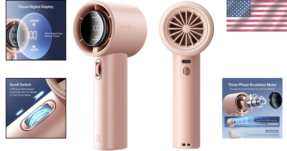 Portable Personal Fan, Adjustable Speeds, Digital Display - Image 2 of 4