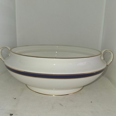 Lenox Federal Cobalt Gold Round Covered Vegetable Serving Bowl NO Lid blue band