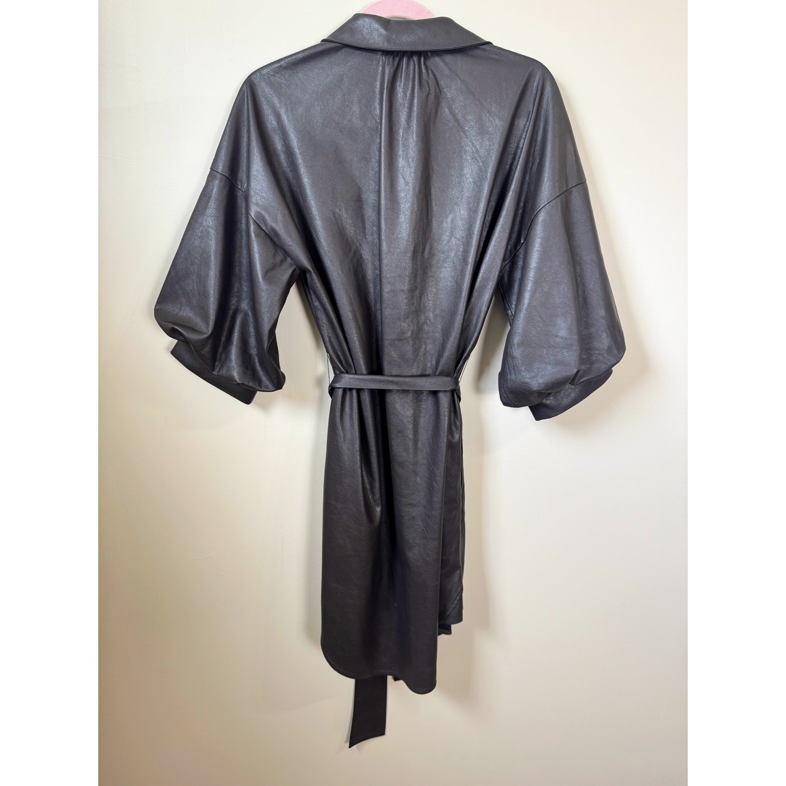 NEW NWT Brochu Walker Kate Vegan leather Belted Mini Dress Small image 5