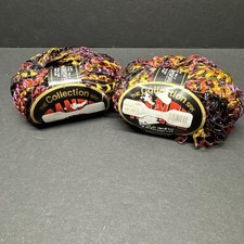 Lot Of 2 SRK Ranee Ribbon 800 Variegated Wide Wavy Rung Ladder Yarn Red Purple