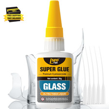 Glass Super Glue Liquid, Clear Instant Cyanoacrylate Adhesives for Glass Repair,