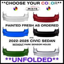NEW REAR BUMPER FOR 2022-2025 CIVIC SEDAN PAINTED *CHOOSE YOUR COLOR* HO1100323