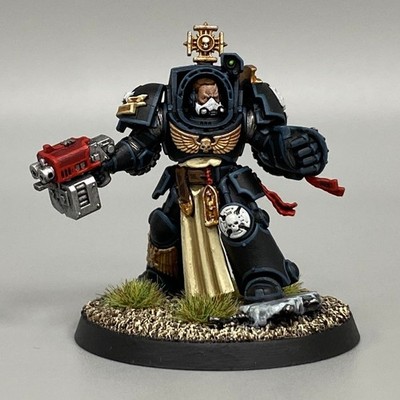CAPTAIN IN TERMINATOR ARMOUR BLACK TEMPLARS SPACE MARINES WARHAMMER PAINTED 40K