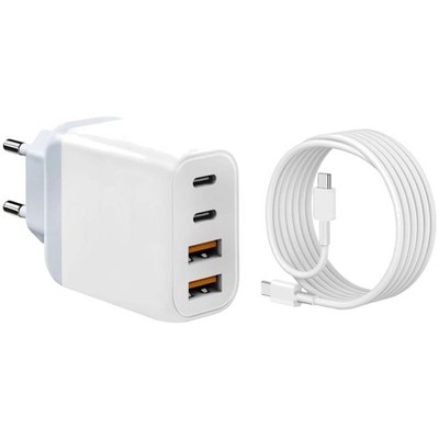 USB-C Ladegerät, 4 Ports, 40W, Schnellladen, Power Adapter, Reise