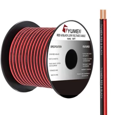 16 Gauge Wire 100FT, 16/2 AWG Red Black Hookup Electrical Wire LED Strips Extens