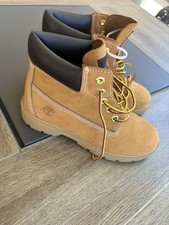 Timberland Waterproof Brown Leather Lace-Up Ankle Boots Kids US 3 EU 35