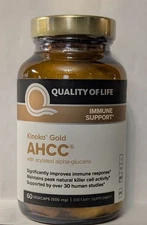 Kinoko Gold AHCC 500 mg - Immune Supplement  Quality of Life -60 Count Exp 02/28