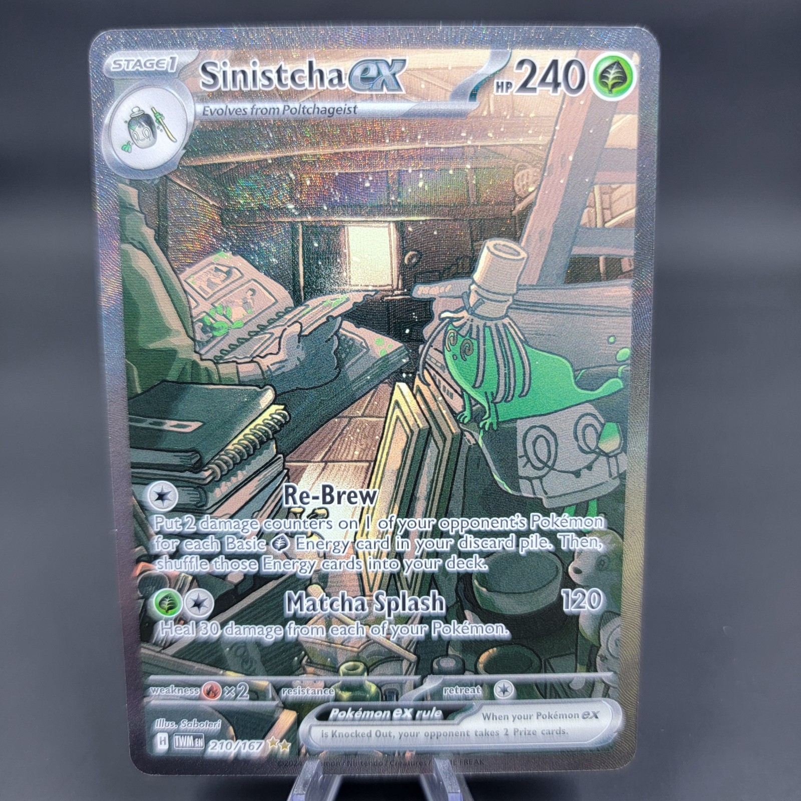 Pokemon TCG Sinistcha Ex 210/167 SIR Twlilight Masquerade Near Mint Holo