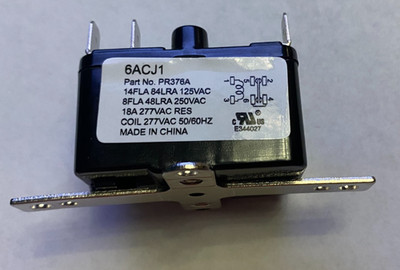 277V Coil SPDT HVAC Fan Switching Relay (NC / NO) - 4 Pin - 14 FLA / 8 FLA -