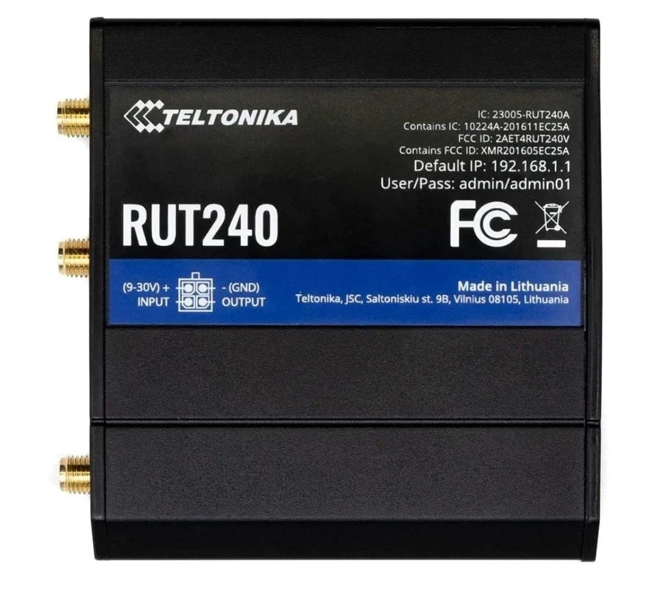 Teltonika Industrial 4G LTE Router, CAT 4, 2 Fast Ethernet, P/N: RUT24001U000 - Image 2 of 4