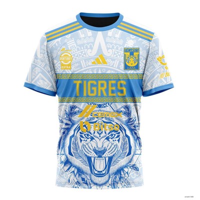 Personalized LIGA MX Tigres UANL Shirt 3D 2023-2024 Third Aztec Design