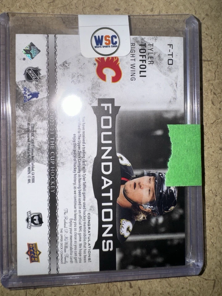 2022-23 Upper Deck the Cup - Foundations Quad Jerseys Tyler Toffoli  1/1 (MEM) - Image 3 of 4