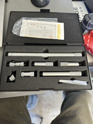 Mitutoyo 137-213 Tubular Vernier Inside Micrometer, Extension Rod Type, 2-20''