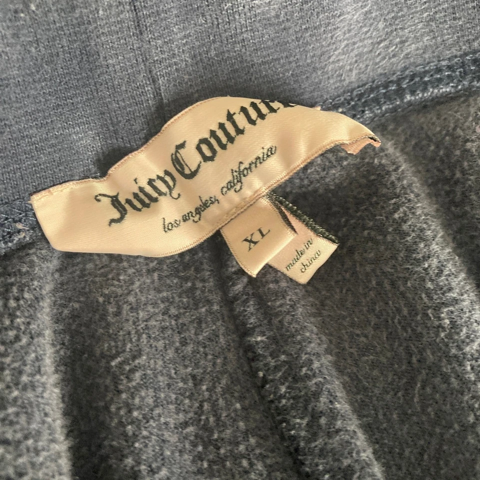 Calça de veludo vintage Juicy Couture feminina GG preta soletrar perna larga - Imagem 3 de 4