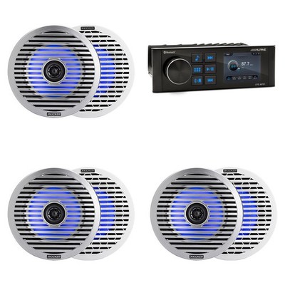 DIY Pontoon Boat Audio Replacement System   Alpine UTE-M701 Marine Bluetooth ...