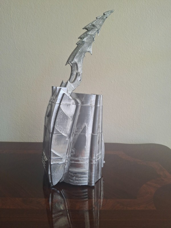 3D printed silver painted predator wrist blade (wearable and functional)