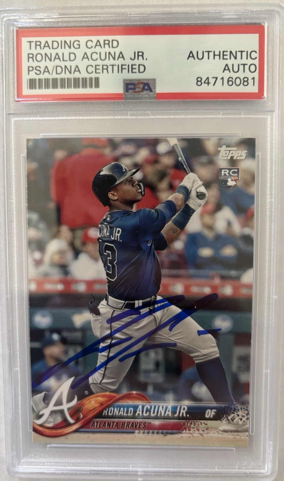 2018 Topps Ronald Acuna Jr. Series 2 #698 Signed Auto PSA/DNA