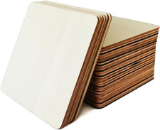 30PCS 4X4 Inch Wood Squares, Unfinished Blank Natural Square Wood Pieces Wooden