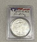 2014 (W) Silver Eagle PCGS MS70 ~ Edmund Moy Signed Label ~ Pristine ~ NO SPOTS