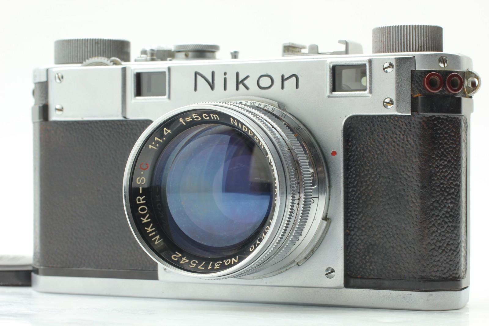 【NEAR MINT】 Nikon Ms Red Sync Model Rangefinder Camera Nikkor-S.C 5cm f/1.4...
