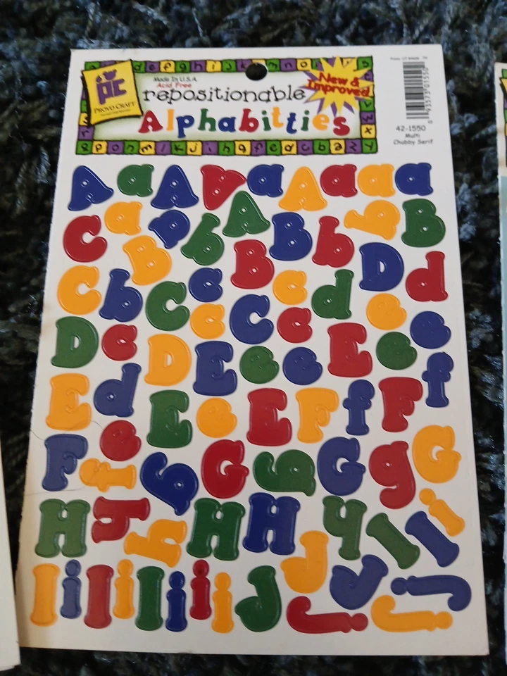 Provo Craft Repositionable Alphabitties Scrapbook Stickers Lot of 5 2-Sided NEW - Image 3 of 4