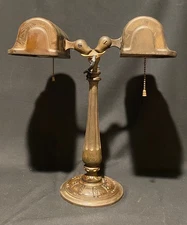 RARE Antique 1920s ALADDIN Dual Double Bankers Partners Lamp Art Deco 13.5”