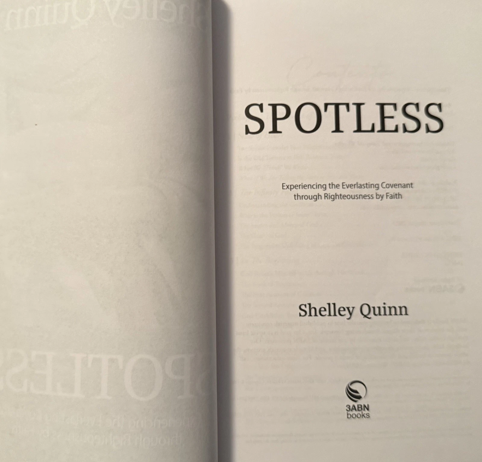 Spotless by Shelley Quinn 2023 3ABN Books First Edition SDA PB image 8
