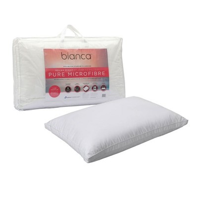 850g Relax Right Pure Microfiber Low Profile Standard Pillow 49 x 72cm by Bianca