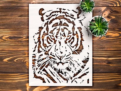 Stunning Detailed Tiger Design for Unique Craft Stencil Projects - StencilAir
