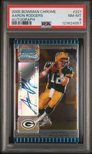 2005 BOWMAN CHROME #221 AARON RODGERS ROOKIE RC /199 PSA AUTO AUTOGRAPH - POP 8!