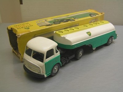 CIJ Somua Tractor BP Fuel Tanker made in France MIB scarce vintage toy