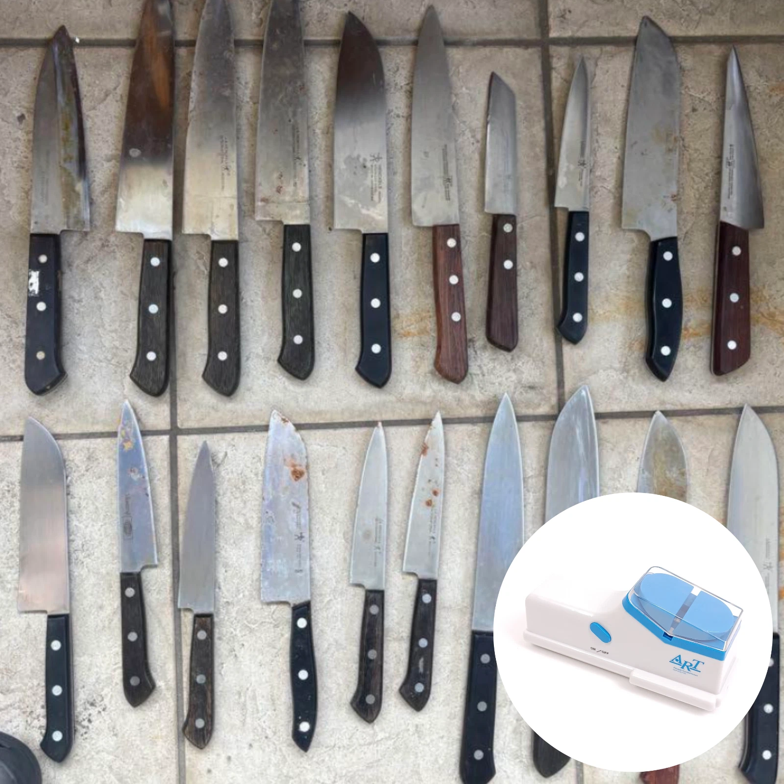 75 Japanese Chef Knives Lot | Santoku Nakiri Deba | Japan | Used | For Parts